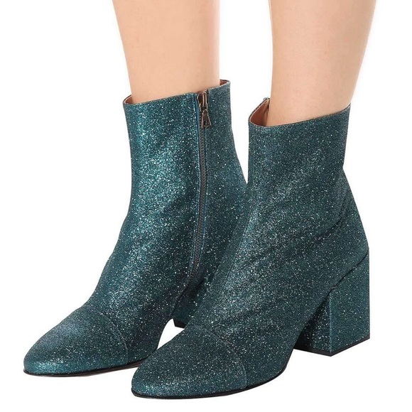 Dries Van Noten Shoes - Dries Van Noten Ikat Glitter Block Heel Bootie Boots